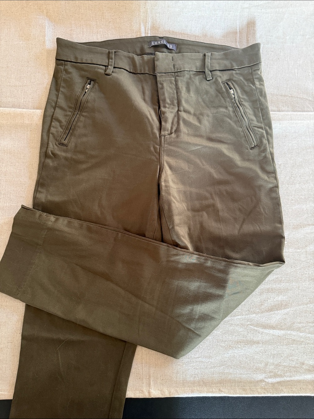 Level 99 Olive Women's Zipper Pocket Trousers